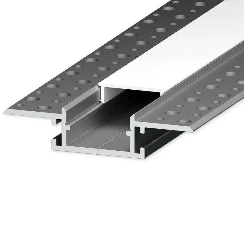 Lutron LU-MI1-K LED Tape Light Mud-In Extrusion Bundle, Recessed-Mount, 8FT, Aluminum Channel, Frosted Lens, Accessories Included