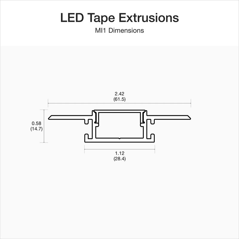 Thumbnail 3 for Lutron LU-MI1-K LED Tape Light Mud-In Extrusion Bundle, Recessed-Mount, 8FT, Aluminum Channel, Frosted Lens, Accessories Included
