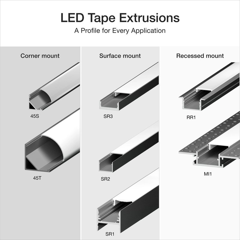 Thumbnail 2 for Lutron LU-SR3-ACS Accessory Pack for Rectangular Slim LED Tape Light Extrusion (Channel Sold Separately)