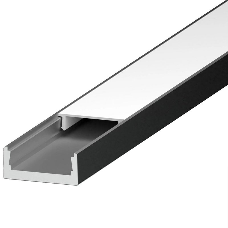 Lutron LU-SR3-K LED Tape Light Rectangular Slim Extrusion Bundle, Surface-Mount, 8FT, Aluminum Channel, Frosted Lens, Accessories Included