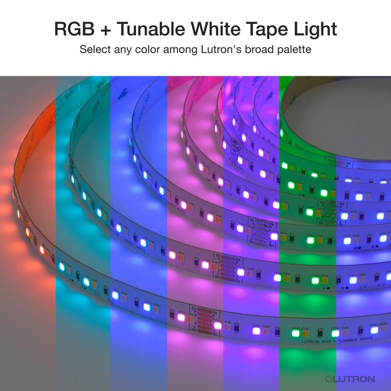 Thumbnail 3 for Lutron LU-T05-RT-IN Lumaris RGB+ Tunable White LED Tape Light, 5-Channel RGB and CCT: 1800-4000K, 16.4' (5m) reel, 0.1% Dim