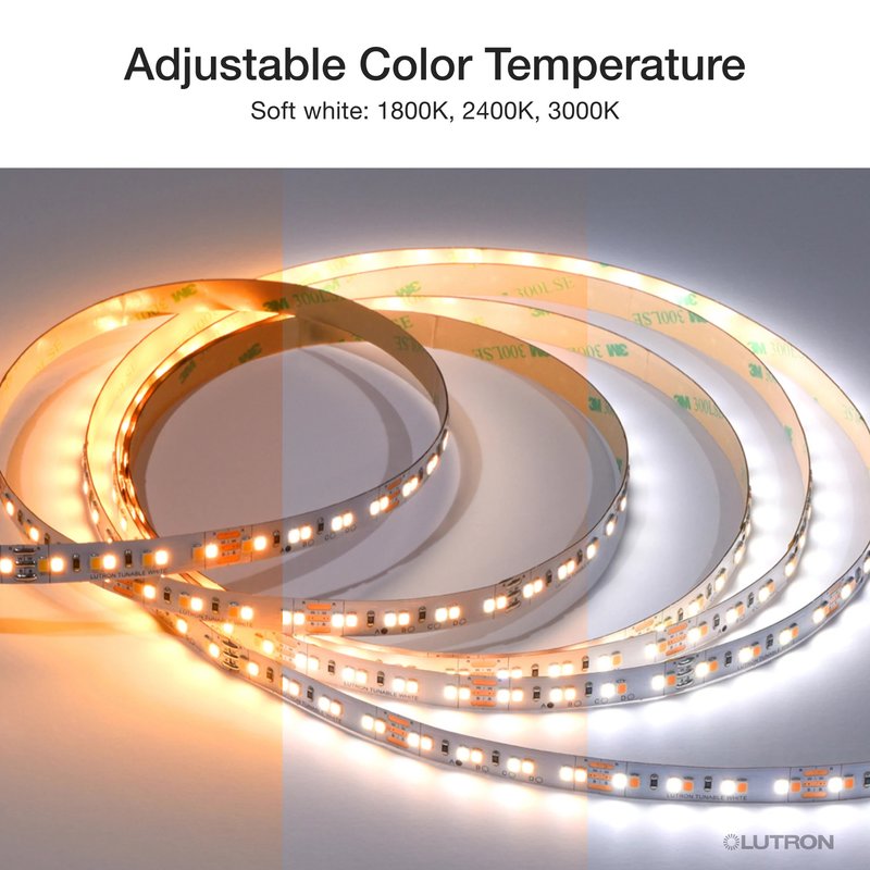 Thumbnail 2 for Lutron LU-T05-SW Lumaris Tunable White LED Tape Light, Soft White 1800-3000K, 16.4' Reel, .1% Dim, Wireless Clear Connect Type X