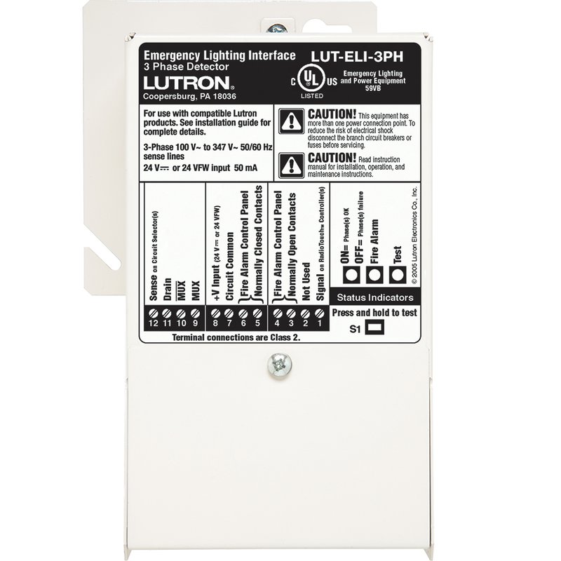 Lutron LUT-ELI-3PH Emergency Lighting Interface, 3 Phase Detector, 24V