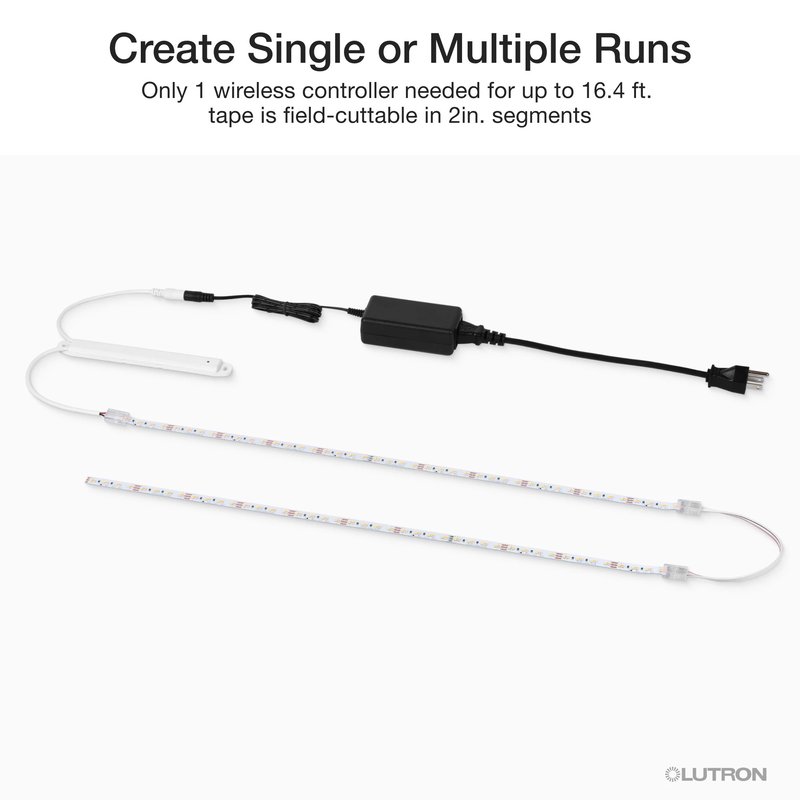 Thumbnail 4 for Lutron LU-WK1-TW 3-Conductor, 22AWG Wire for Lumaris Tunable White LED Tape Light, Wireless Clear Connect Type X, LU-WK1, 50'