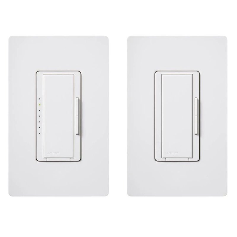 Thumbnail 3 for Lutron MACL-153M-RHW-WH Maestro LED+ Dimmer Switch and Companion Dimmer, 3-Way Kit, 150W LED, No Neutral Required, 120V, White
