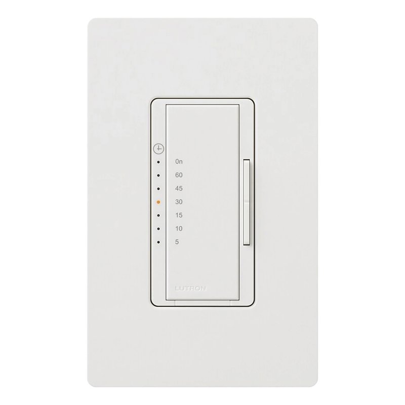Thumbnail 2 for Lutron MA-T51MNH-WH Maestro Countdown Timer Switch for Fans and Lights, Neutral Required, 150W LED, 3A Fan, Single-Pole / Multi-Location, White