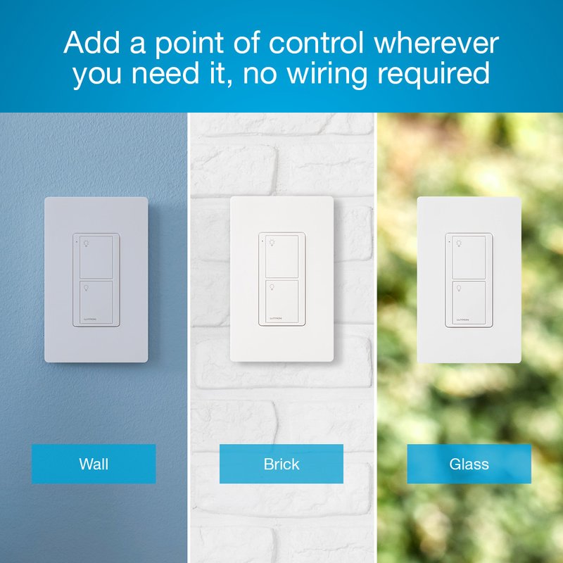 Thumbnail 4 for Lutron PJ2-2B-GWH-P02 2-Button Scene Pico Smart Remote, with Pre-engraved Text ("Alert / Goodnight"), White