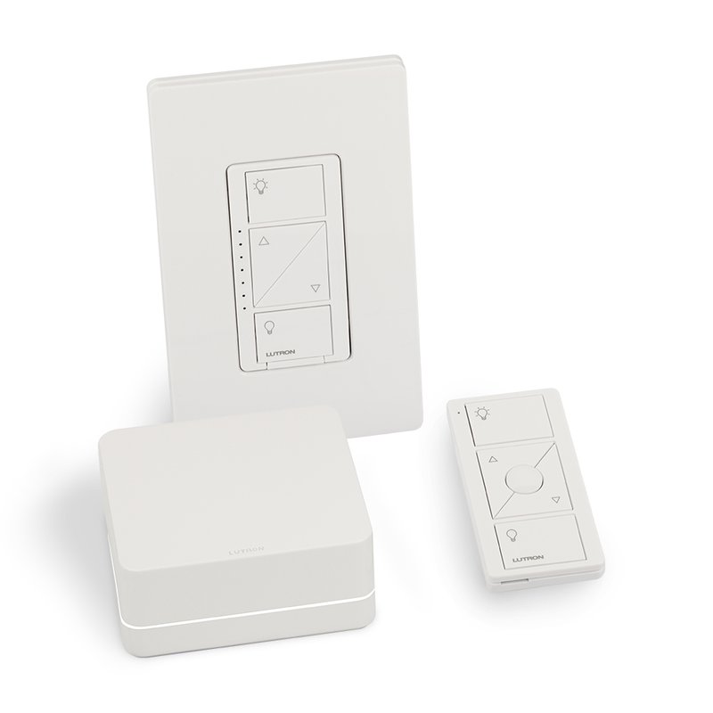 Lutron P-BDGPRO-PKG1W Caseta Smart Dimmer Switch Kit: Includes Pro Smart Hub, Original In-Wall Dimmer Switch, Pico Remote and More, White