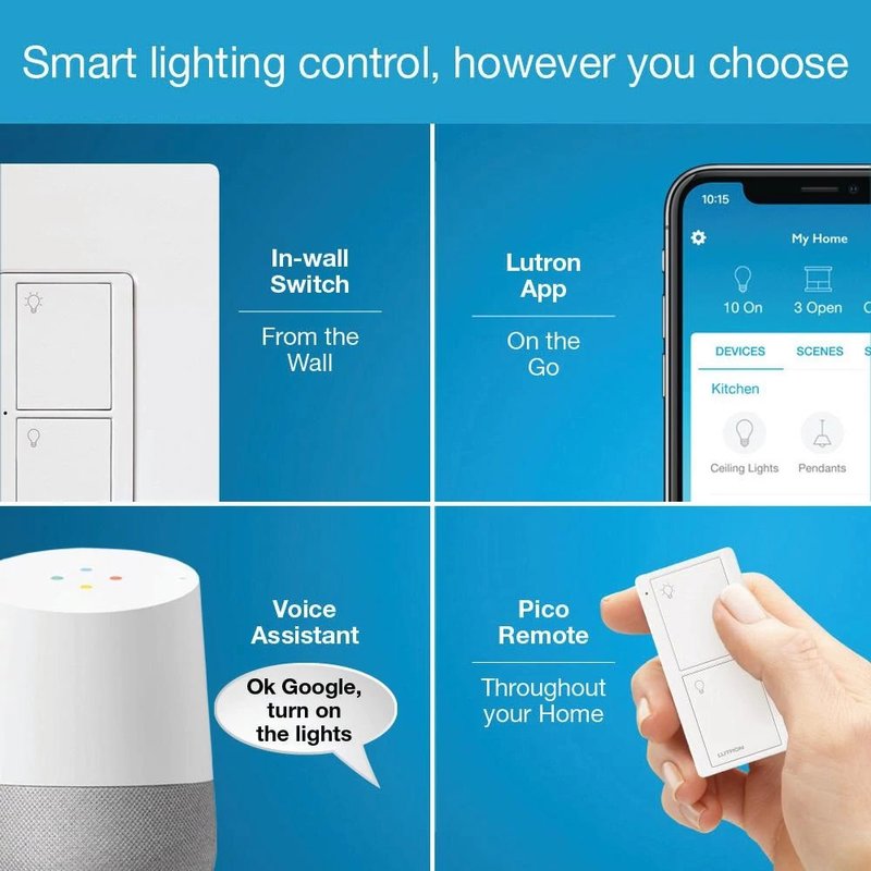 Thumbnail 3 for Lutron P-BDG-PKG2WS-WH Caseta Smart Switch Kit: Includes Smart Hub, 2 Original 6A In-Wall Switches, Pico Remotes, and More, Neutral Required, White
