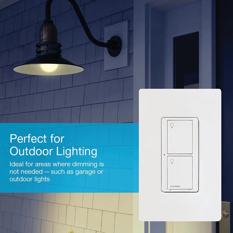 Thumbnail 4 for Lutron PD-5WS-DV-WH Caseta In-Wall Smart Switch PRO, No Neutral Required, 5A Lighting or 3A General Fan Load, 120 / 277V, Single Pole / 3-Way, PD-5WS-WH, White