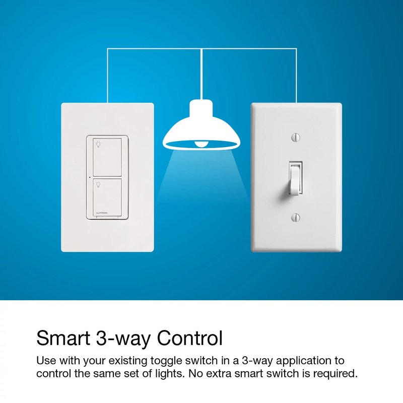 Thumbnail 4 for Lutron PD-6ANS-BL Caseta Original Smart Switch, 6A Light or 3.6A Fan, Neutral Required, 120V, Black