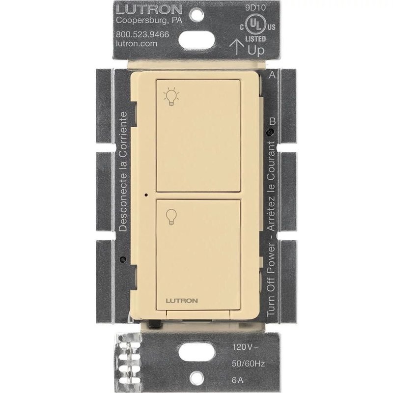 Lutron PD-6ANS-IV Caseta Original Smart Switch, 6A Light or 3.6A Fan, Neutral Required, 120V, Ivory
