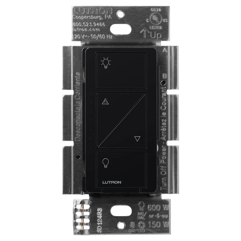 Lutron PD-6WCL-BL Caseta Original Smart Dimmer Switch, 150W LED, No Neutral Required, 120V, Black