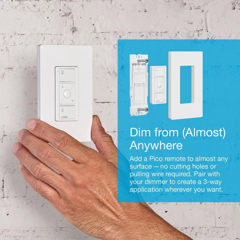 Thumbnail 4 for Lutron PD-6WCL-BL Caseta Original Smart Dimmer Switch, 150W LED, No Neutral Required, 120V, Black