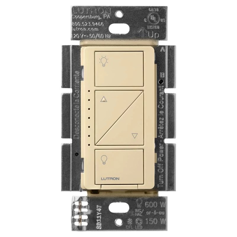 Lutron PD-6WCL-IV Caseta Original Smart Dimmer Switch, 150W LED, No Neutral Required, 120V, Ivory