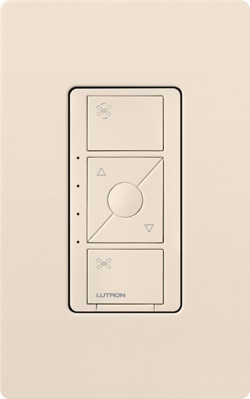 Thumbnail 2 for Lutron PD-FSQN-LA Caseta Original Smart Fan Speed Control Switch, 4-Speed, 1.5A Fan, Neutral Required, 120V, Light Almond