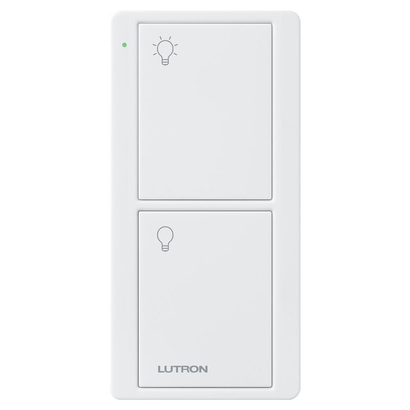 Lutron PJ2-2B-GWH-L01 2-Button Pico Smart Remote, with Light Icons, White