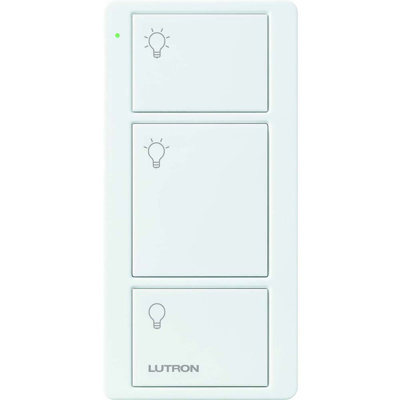 Lutron PJ2-3B-GWH-L01 3-Button Original Pico Smart Remote, with Light Icons, White