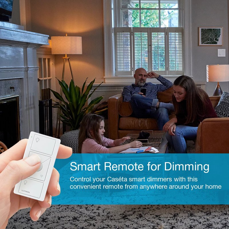 Thumbnail 3 for Lutron PJ2-3BRL-GBL-L01 Original 3-Button Pico Smart Remote with Raise / Lower and Preset, with Light Icons, Black