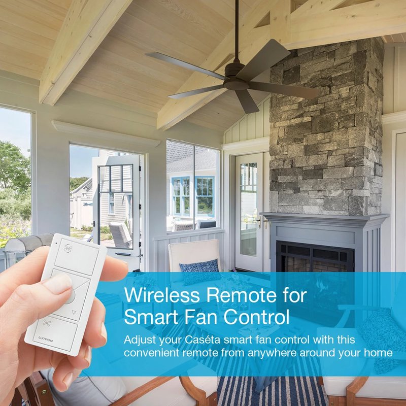 Thumbnail 2 for Lutron PJ2-3BRL-TSW-F01 Pico Smart Remote for Fan Control, 3-Button Raise / Lower with Preset Button, Snow White