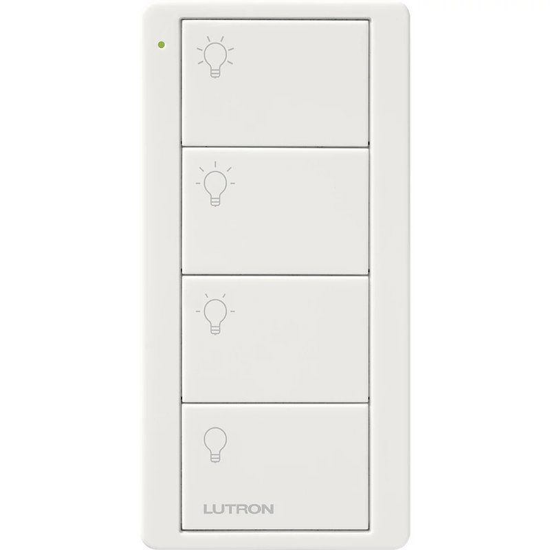 Lutron PJ2-4B-GWH-L31 4-Button, Scene Control, Pico Smart Remote, with Light Icons, White