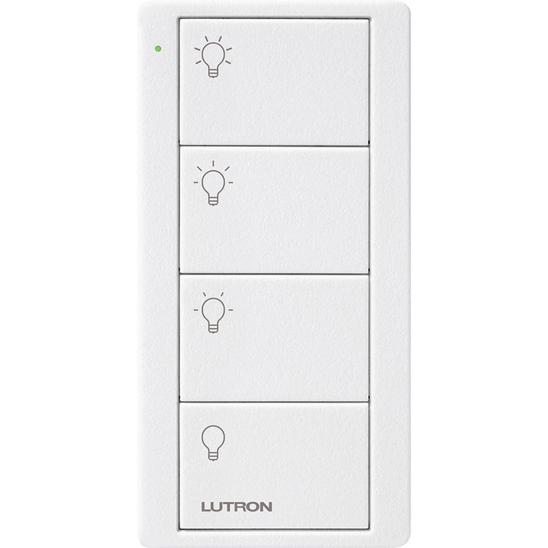 Lutron PJ2-4B-TSW-L31 4-Button, Scene Control, Pico Smart Remote, with Light Icons, Snow White