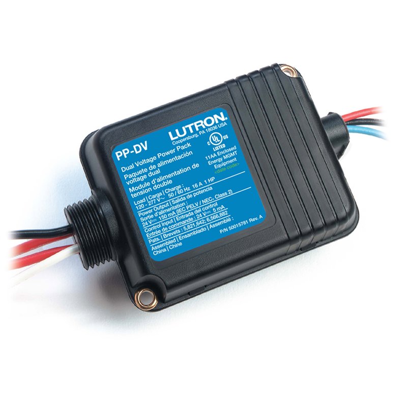 Lutron PP-DV Dual Voltage Power Pack, 120-277V, Relay Contact Rating 16A Lighting or 1 HP Motor