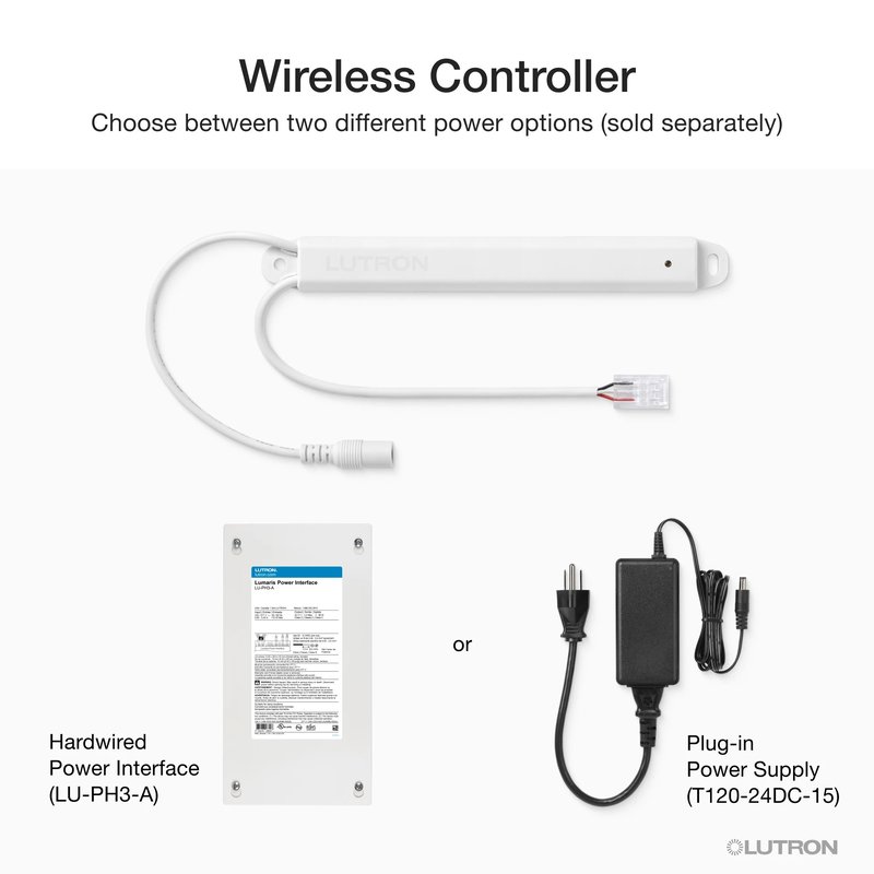 Thumbnail 4 for Lutron RRL-TWCL-WH Wireless Controller for Lumaris Tunable White Tape Light, Wireless Clear Connect Type X, Power Supply Sold Separately