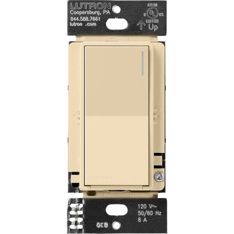 Lutron RRST-8ANS-IV Sunnata RF Neutral Switch for RA3 Systems, 8A, Single Pole / Multi-Location, Neutral Required, 120V, Ivory