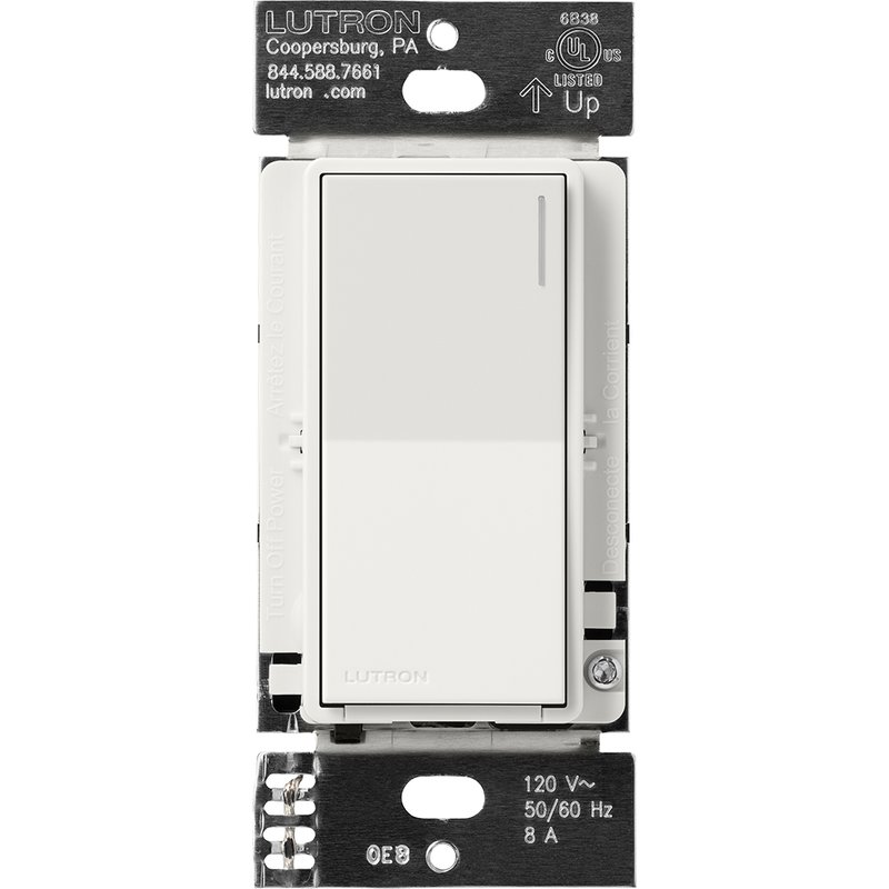 Lutron RRST-8ANS-RW Sunnata RF Neutral Switch for RA3 Systems, 8A, Single Pole / Multi-Location, Neutral Required, 120V, Architectural White