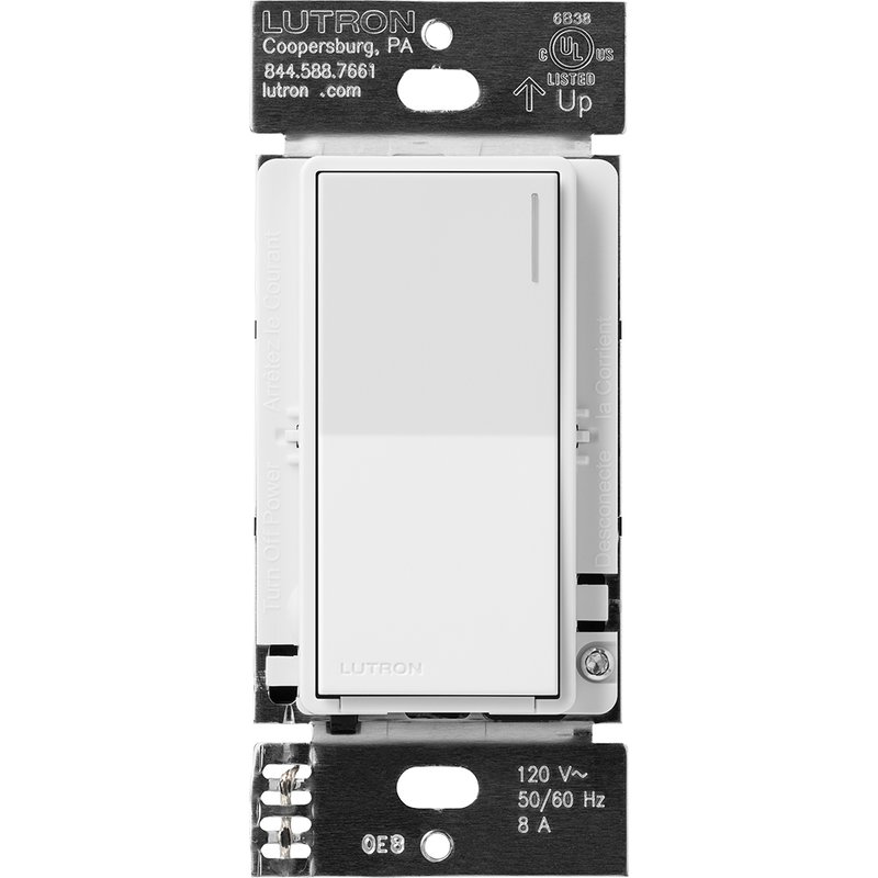 Lutron RRST-8ANS-WH Sunnata RF Neutral Switch for RA3 Systems, 8A, Single Pole / Multi-Location, Neutral Required, 120V, White