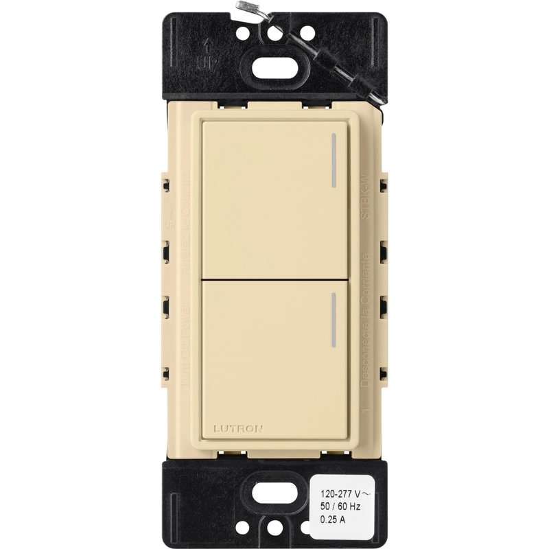 Lutron RRST-HN2B-IV Sunnata RF 2-Button Hybrid Keypad for RA3 Systems, 150W LED, Neutral Required, Single Pole, 120V, Ivory