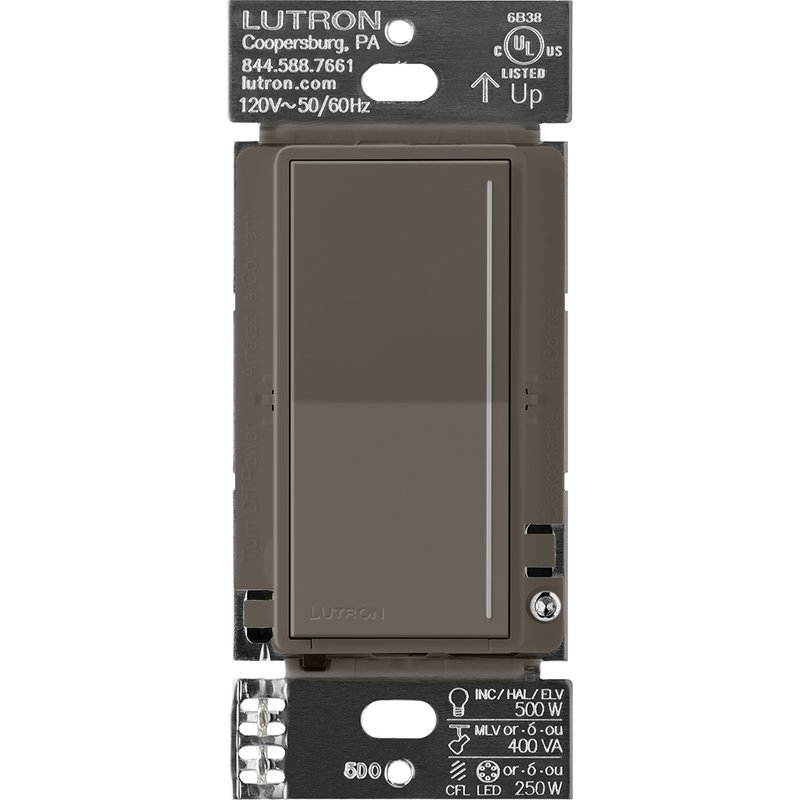 Lutron RRST-PRO-N-TF Sunnata RF PRO LED+ Touch Dimmer for RA3 Systems, Phase Selectable, LED /  ELV /  MLV, Neutral Required, 120V, Truffle
