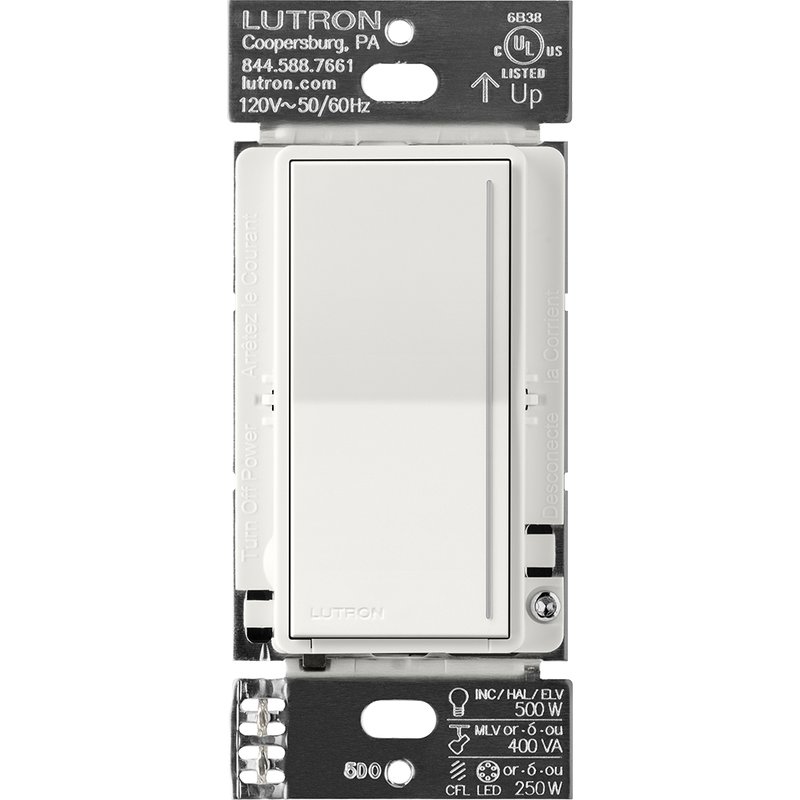 Lutron RRST-PRO-N-RW Sunnata RF PRO LED+ Touch Dimmer for RA3 Systems, Phase Selectable, LED /  ELV /  MLV, Neutral Required, 120V, Architectural White