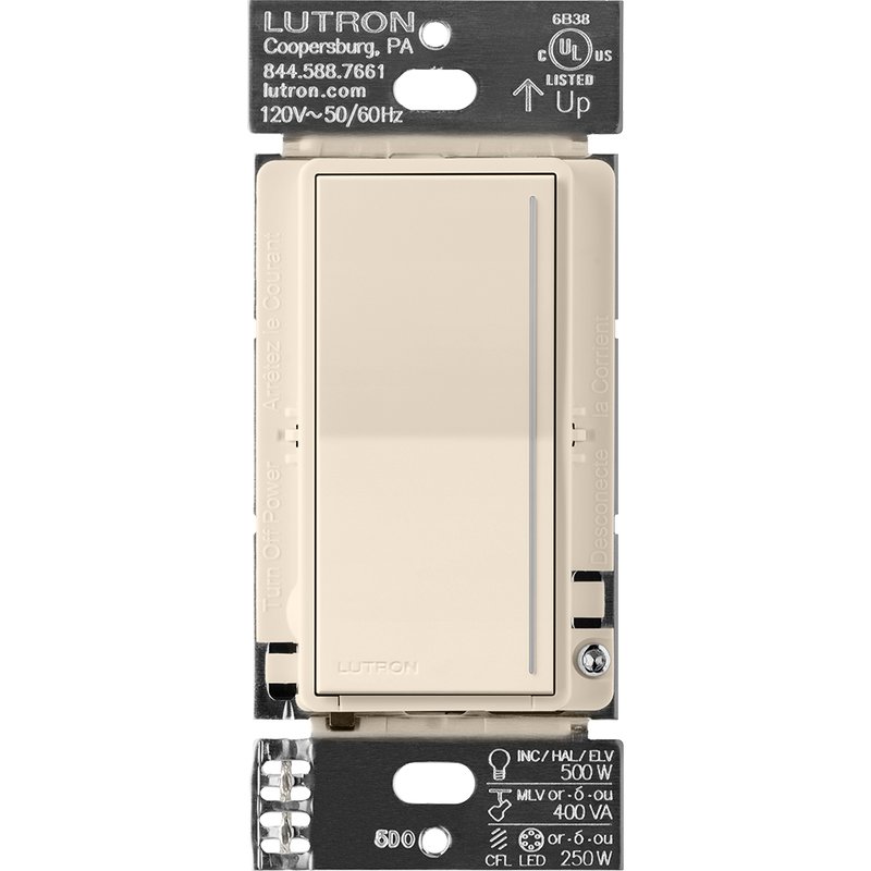 Lutron RRST-RD-LA Sunnata RF Companion Touch Dimmer for RA3 Systems, Multi-Location Remote Dimmer, Not for Stand-Alone Use, 120V, Light Almond