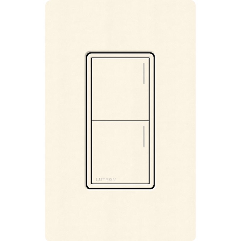 Lutron RRST-W2B-BI Sunnata RF 2-Button Wall Keypad for RA3 Systems, Neutral Required, 120-277V, Biscuit