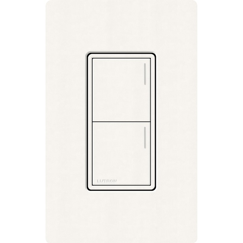 Lutron RRST-W2B-BW Sunnata RF 2-Button Wall Keypad for RA3 Systems, Neutral Required, 120-277V, Brilliant White