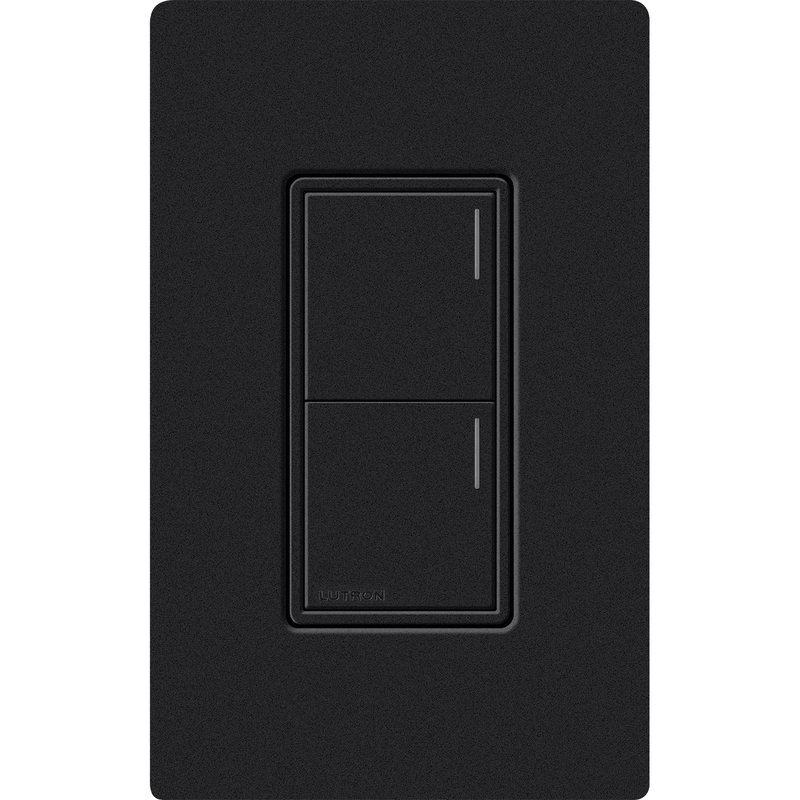 Lutron RRST-W2B-MN Sunnata RF 2-Button Wall Keypad for RA3 Systems, Neutral Required, 120-277V, Midnight