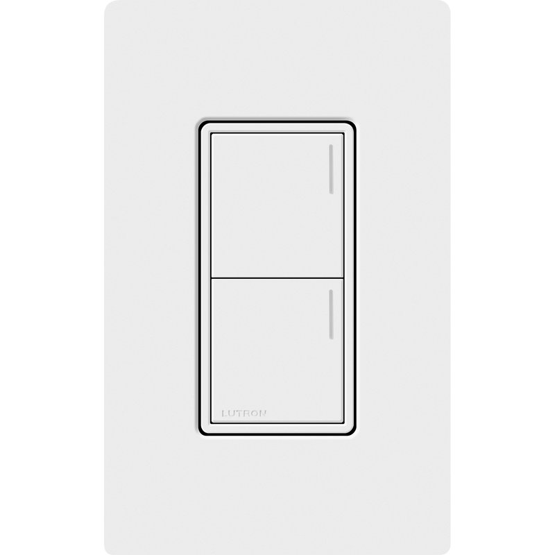 Lutron RRST-W2B-WH Sunnata RF 2-Button Wall Keypad for RA3 Systems, Neutral Required, 120-277V, White