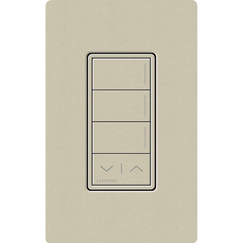 Lutron RRST-W3RL-CY Sunnata RF 3-Button Raise / Lower Wall Keypad for RA3 Systems, Neutral Required, 120-277V, Clay
