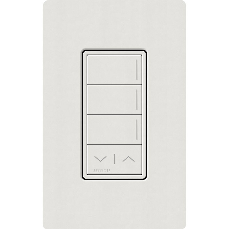 Lutron RRST-W3RL-LG Sunnata RF 3-Button Raise / Lower Wall Keypad for RA3 Systems, Neutral Required, 120-277V, Lunar Gray