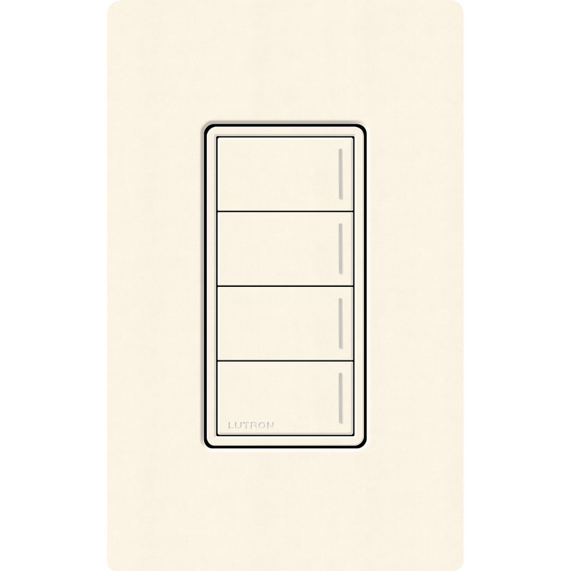 Lutron RRST-W4B-BI Sunnata RF 4-Button Wall Keypad for RA3 Systems, Neutral Required, 120-277V, Biscuit