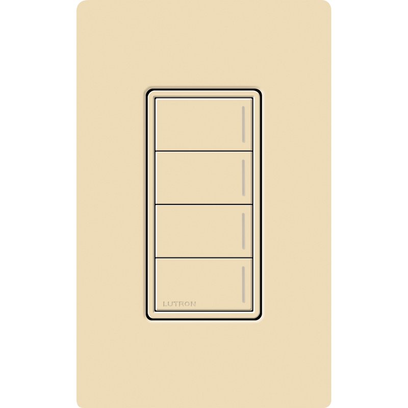 Lutron RRST-W4B-IV Sunnata RF 4-Button Wall Keypad for RA3 Systems, Neutral Required, 120-277V, Ivory
