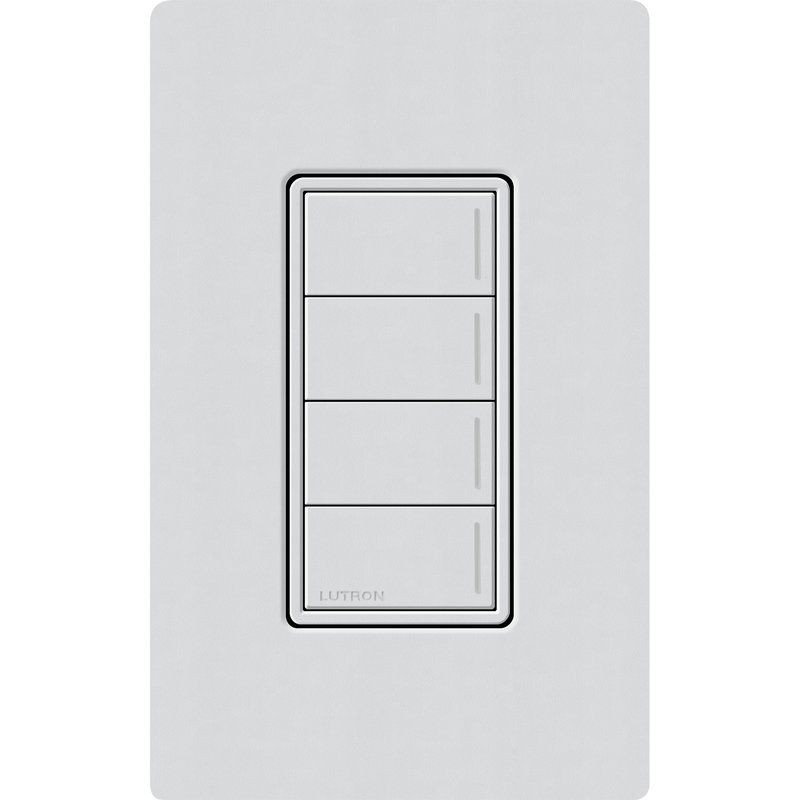 Lutron RRST-W4B-MI Sunnata RF 4-Button Wall Keypad for RA3 Systems, Neutral Required, 120-277V, Mist