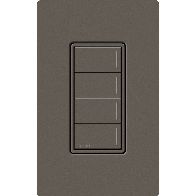 Lutron RRST-W4B-TF Sunnata RF 4-Button Wall Keypad for RA3 Systems, Neutral Required, 120-277V, Truffle