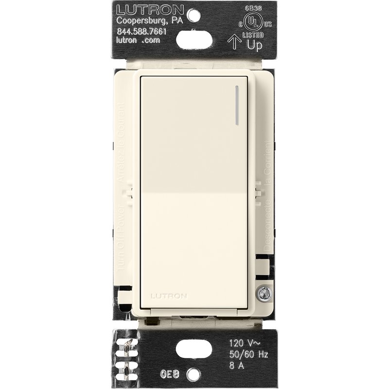 Lutron RRST-8ANS-BI Sunnata RF Neutral Switch for RA3 Systems, 8A, Single Pole / Multi-Location, Neutral Required, 120V, Biscuit