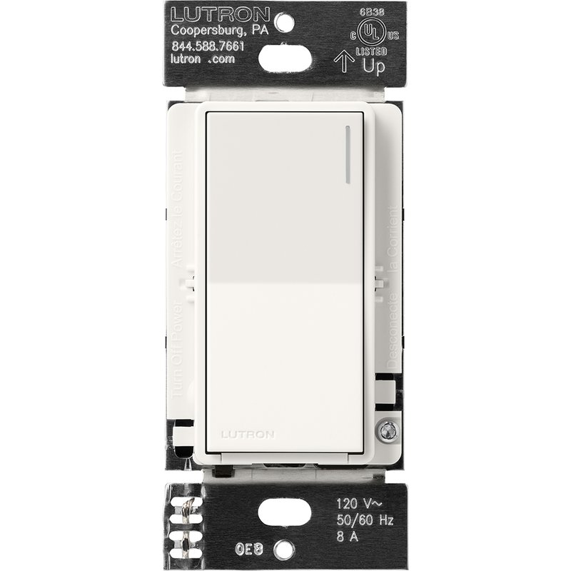 Lutron RRST-8ANS-BW Sunnata RF Neutral Switch for RA3 Systems, 8A, Single Pole / Multi-Location, Neutral Required, 120V, Brilliant White