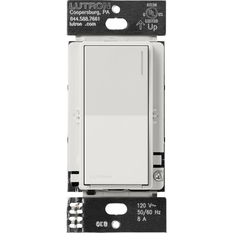 Lutron RRST-8ANS-LG Sunnata RF Neutral Switch for RA3 Systems, 8A, Single Pole / Multi-Location, Neutral Required, 120V, Lunar Gray