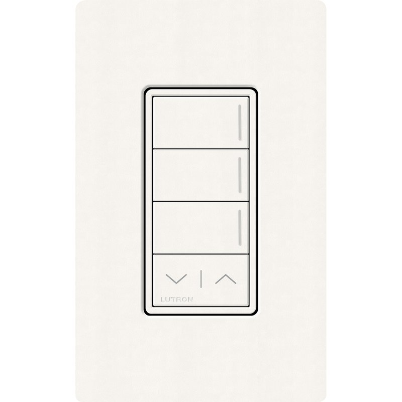Lutron RRST-W3RL-BW Sunnata RF 3-Button Raise / Lower Wall Keypad for RA3 Systems, Neutral Required, 120-277V, Brilliant White