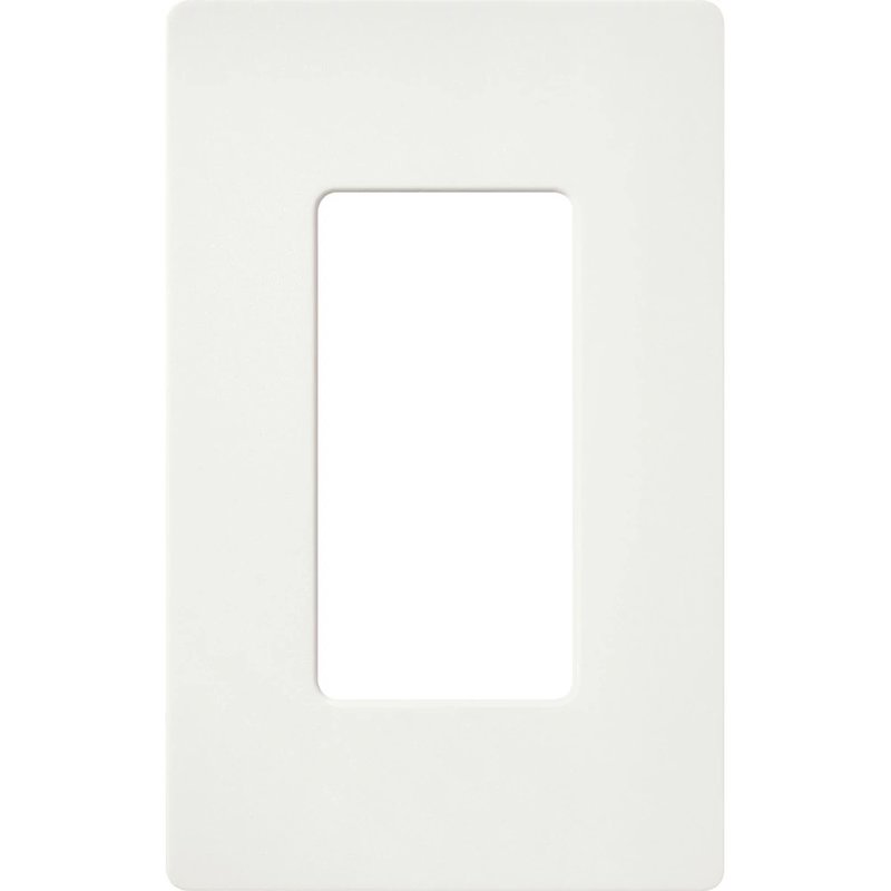 Lutron SC-1-GL Claro 1 Gang Wall Plate for Decorator-Style Dimmers, Switches, and Outlets, Satin Finish, Glacier White
